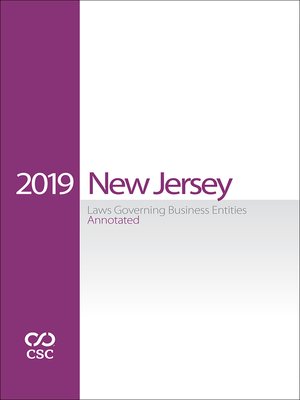 cover image of CSC&reg; New Jersey Laws Governing Business Entities Annotated